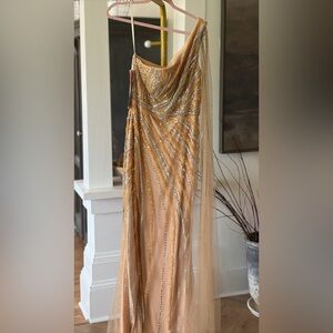 Alyce Paris Gold and Silver Prom Dress